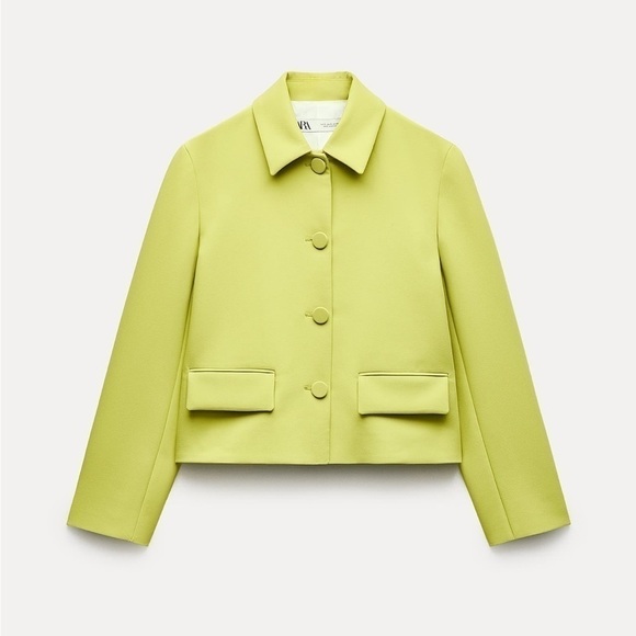New ZARA Cropped Pocket Jacket ZW Collection - Picture 1 of 8